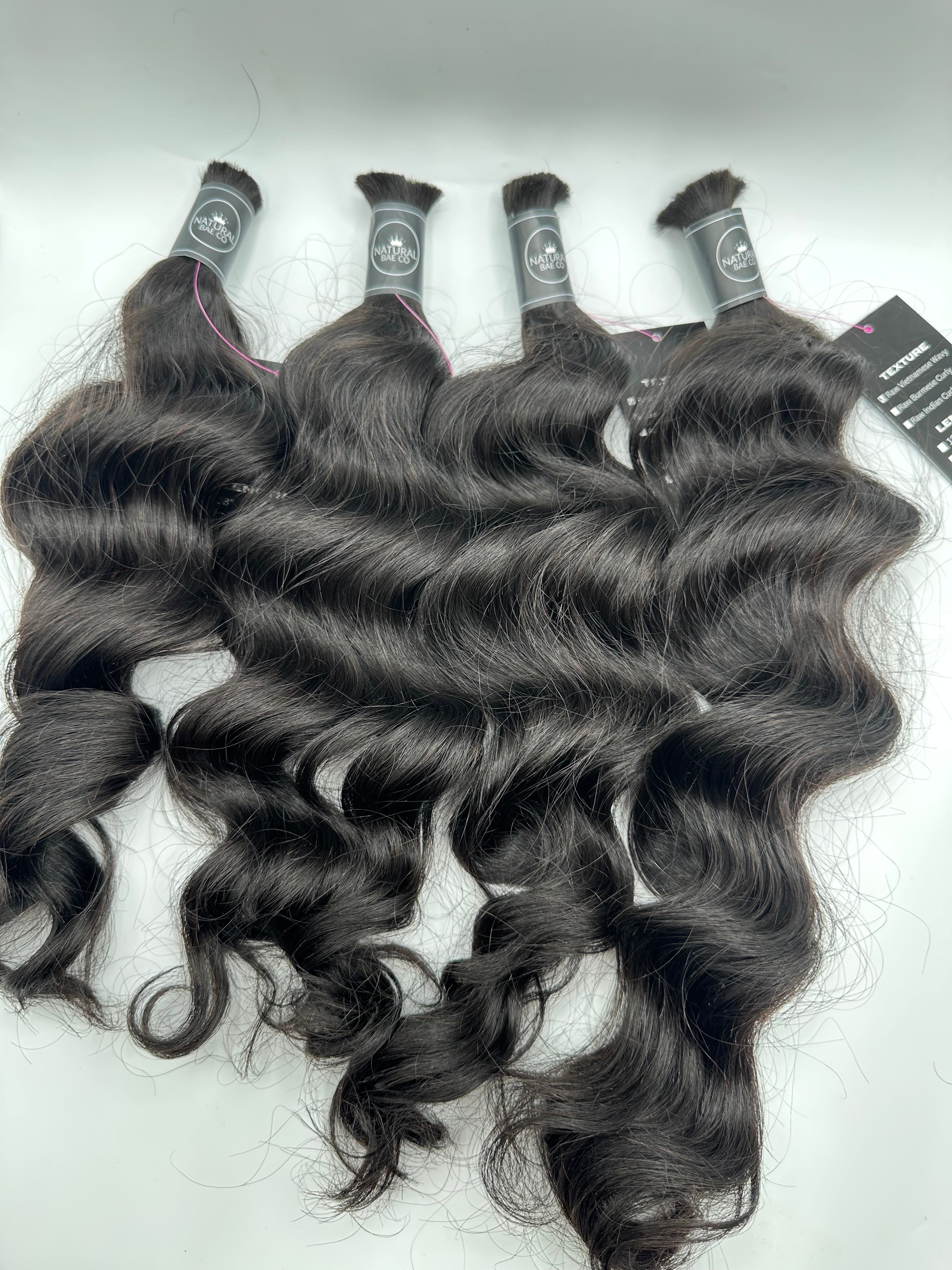 Raw Vietnamese Wavy Bulk Hair(ready to ship)