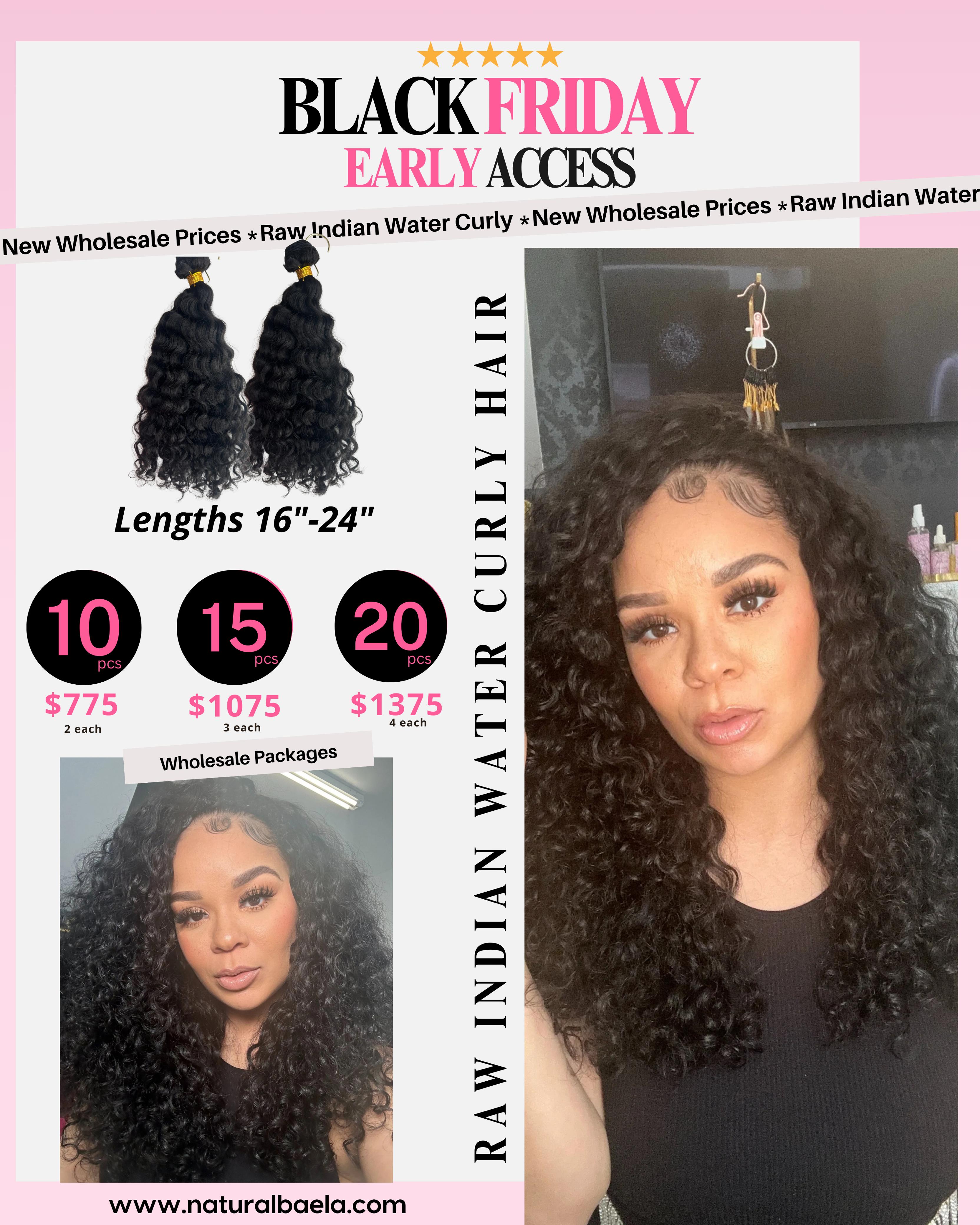 Raw Indian Curly Wholesale (ships in 3-5 business days)