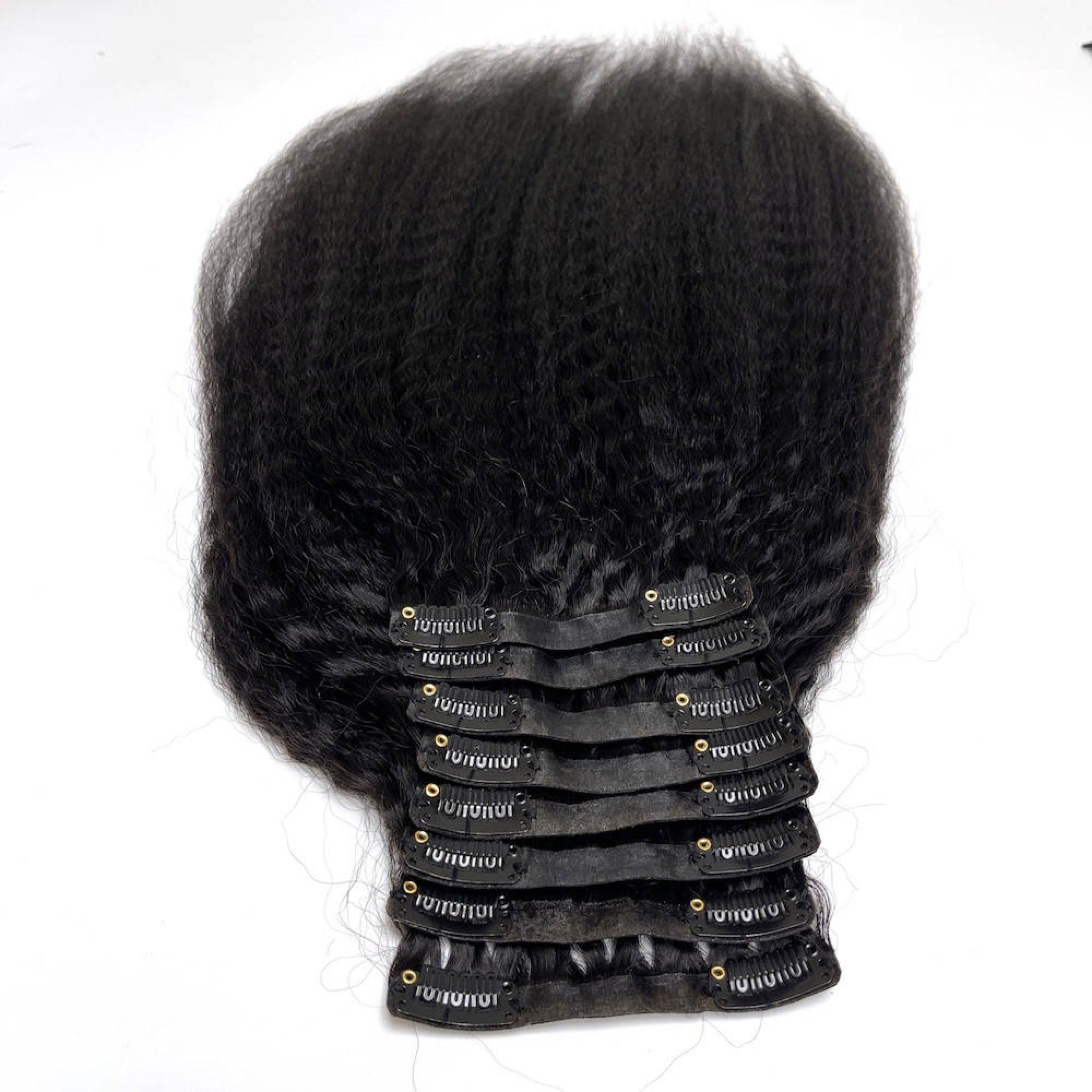 Seamless Kinky Straight Clip Ins - Natural Bae LA