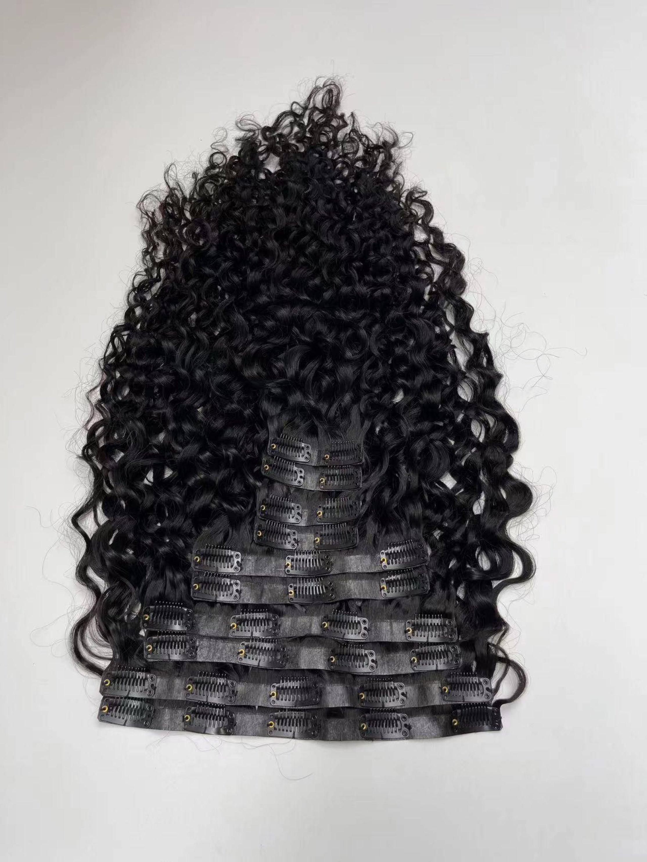 Seamless Water Curly Clip Ins - Natural Bae LA