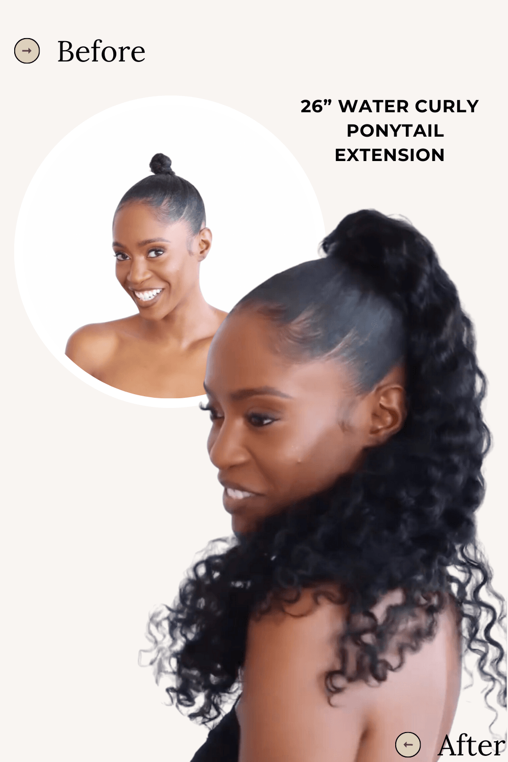 Water Curly Wrap Around Ponytail - Natural Bae LA