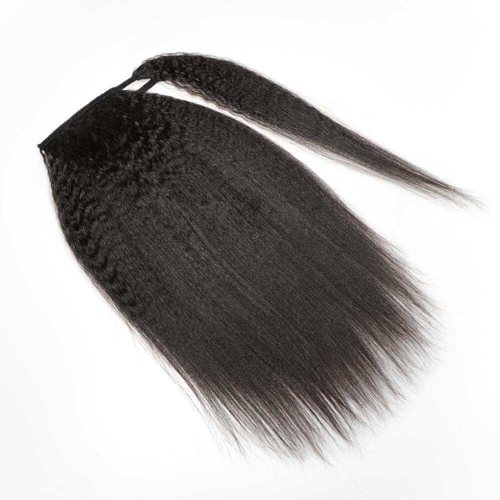 Kinky Straight Wrap Around Ponytail - Natural Bae LA