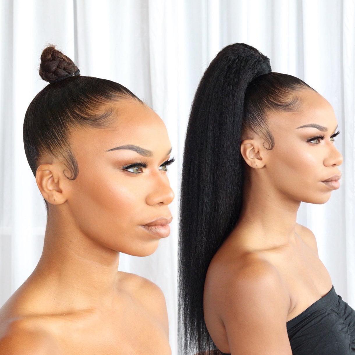 Kinky Straight Drawstring Ponytail - Natural Bae LA