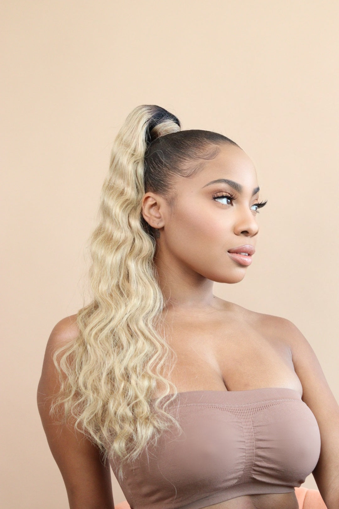 Wrap Around Buttercream Ombré Body Wave Ponytail - Natural Black (ships in 7-10 business days)